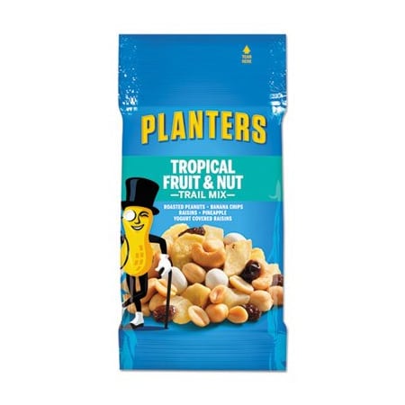 Kraft Foods Planters, TRAIL MIX, TROPICAL FRUIT AND NUT, 2 OZ BAG, 72/CARTON, PK72 00026